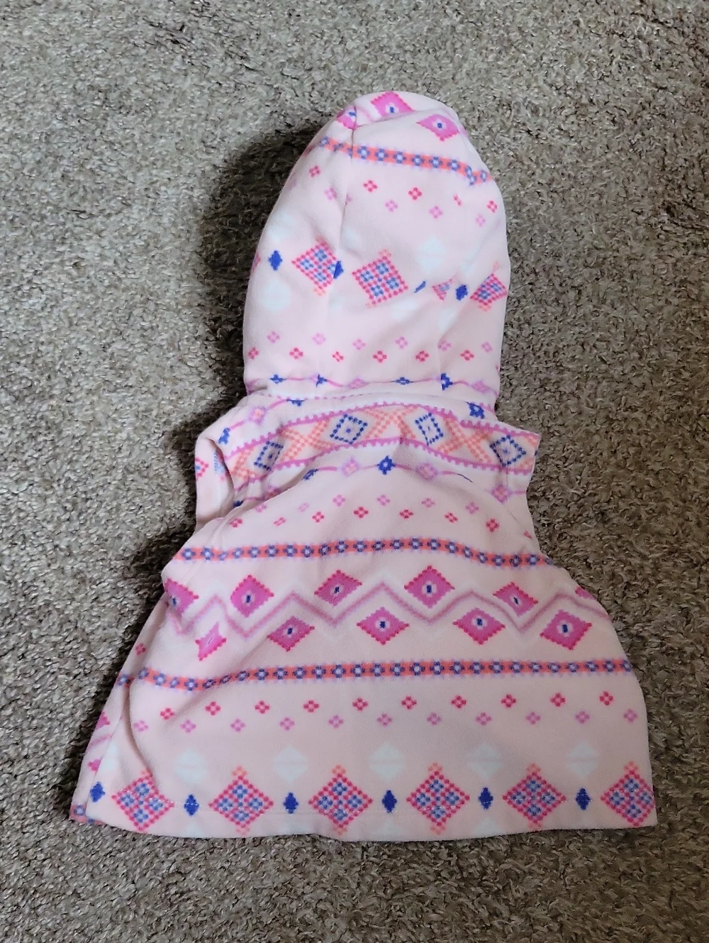 Carter's Pink Aztec Hooded Sherpa Vest